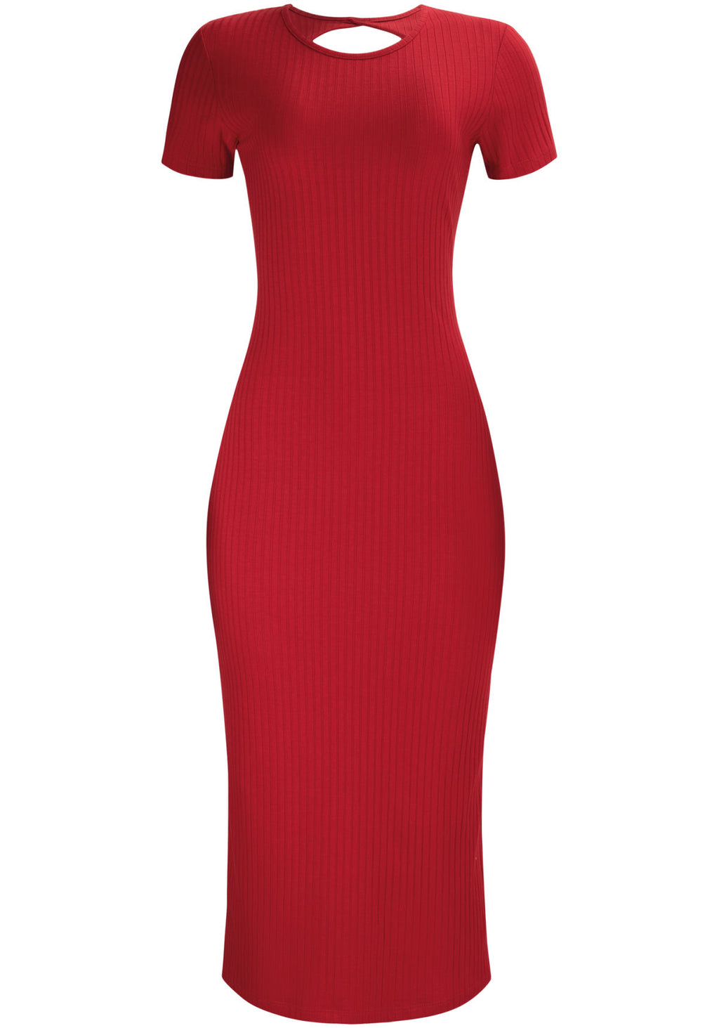 Vestido Midi Canelado com Recorte Lez A Lez Feminino 6901L