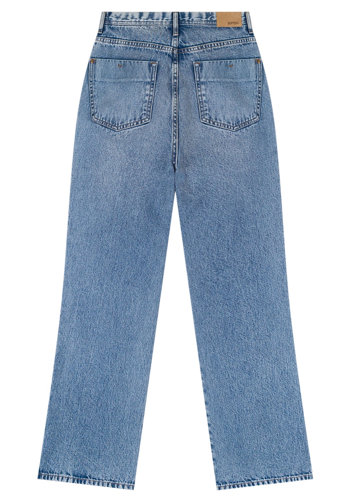 Calça Jeans Reta Cropped Com Fendas Lez A Lez Feminino 1573E
