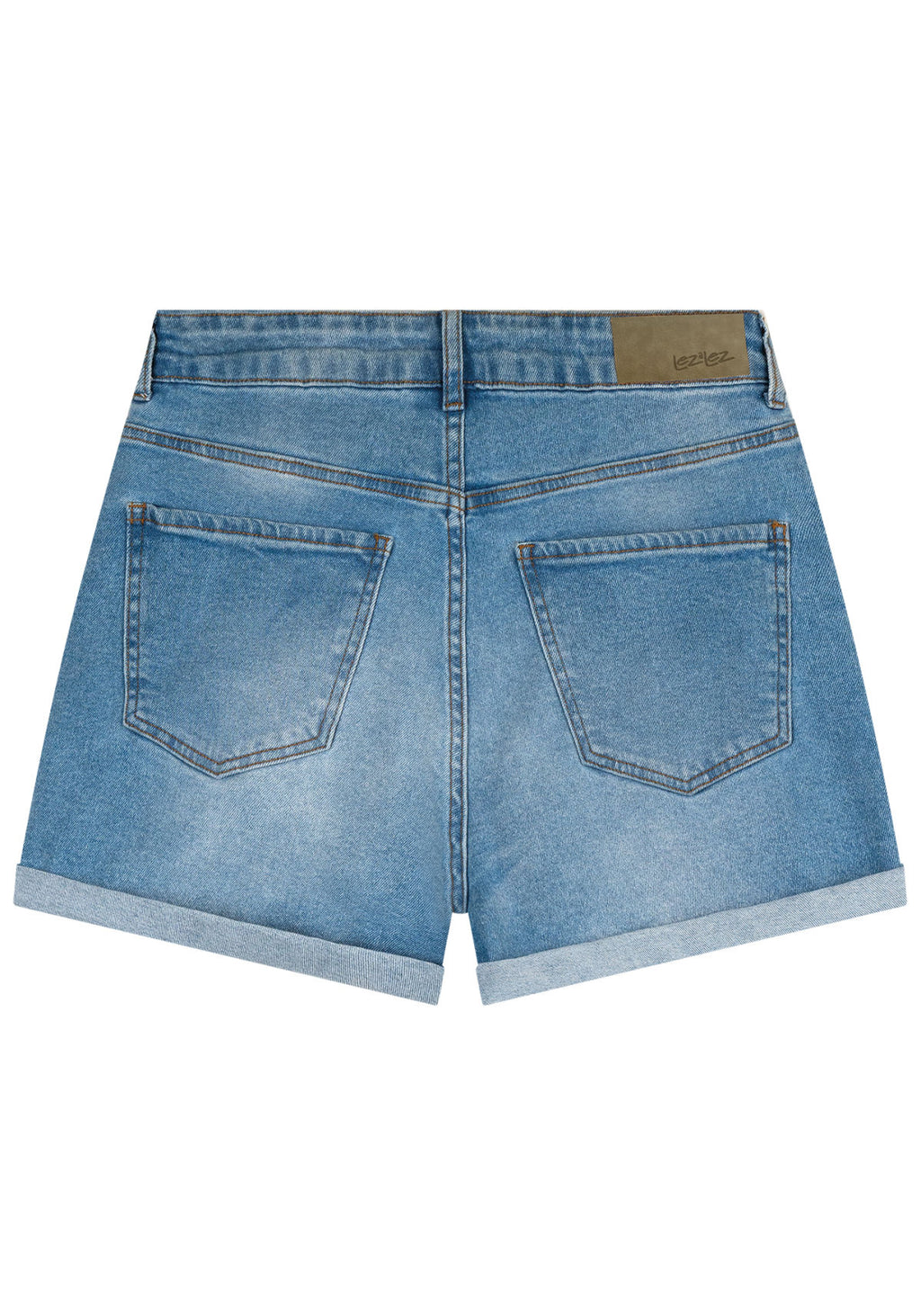 Shorts Jeans Mom Super Alto Lez A Lez Feminino 7973L
