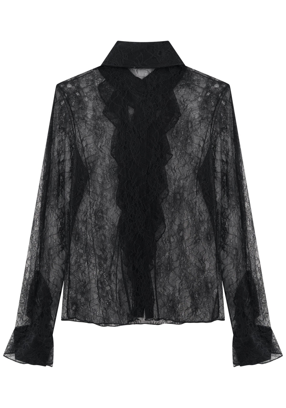 Camisa De Mangas Longas Em Renda Lez A Lez Feminino 8063E