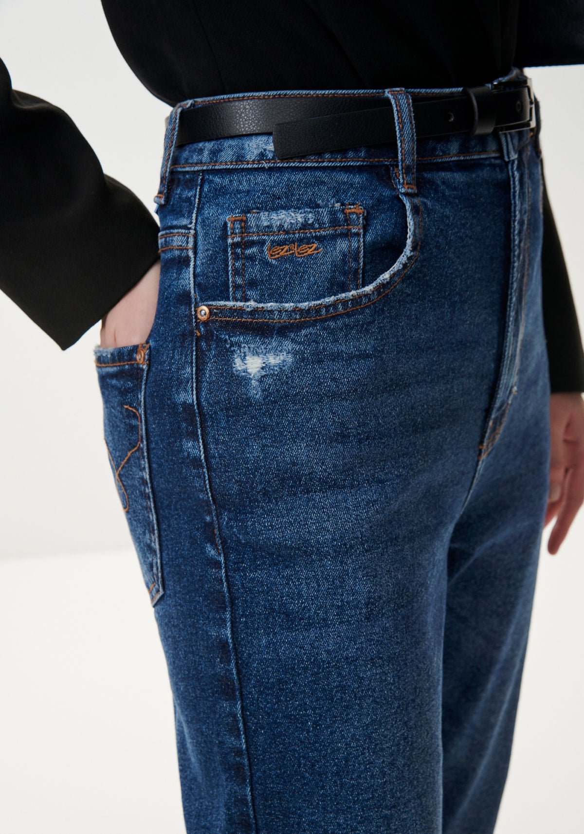 Calça Jeans Mom Cropped Super Alta Lez A Lez Feminino 7904L