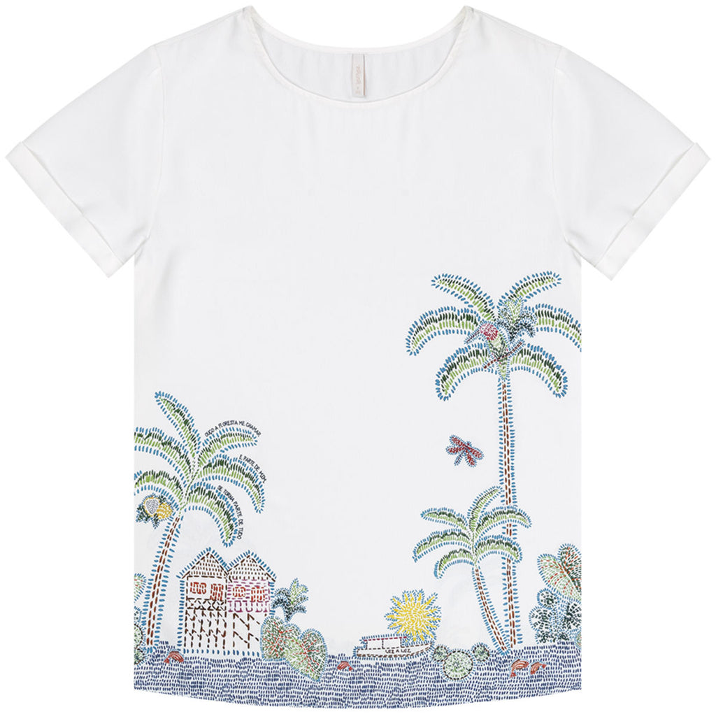Blusa Manga Curta em Tecido Plano Lez A Lez Feminino 7290L