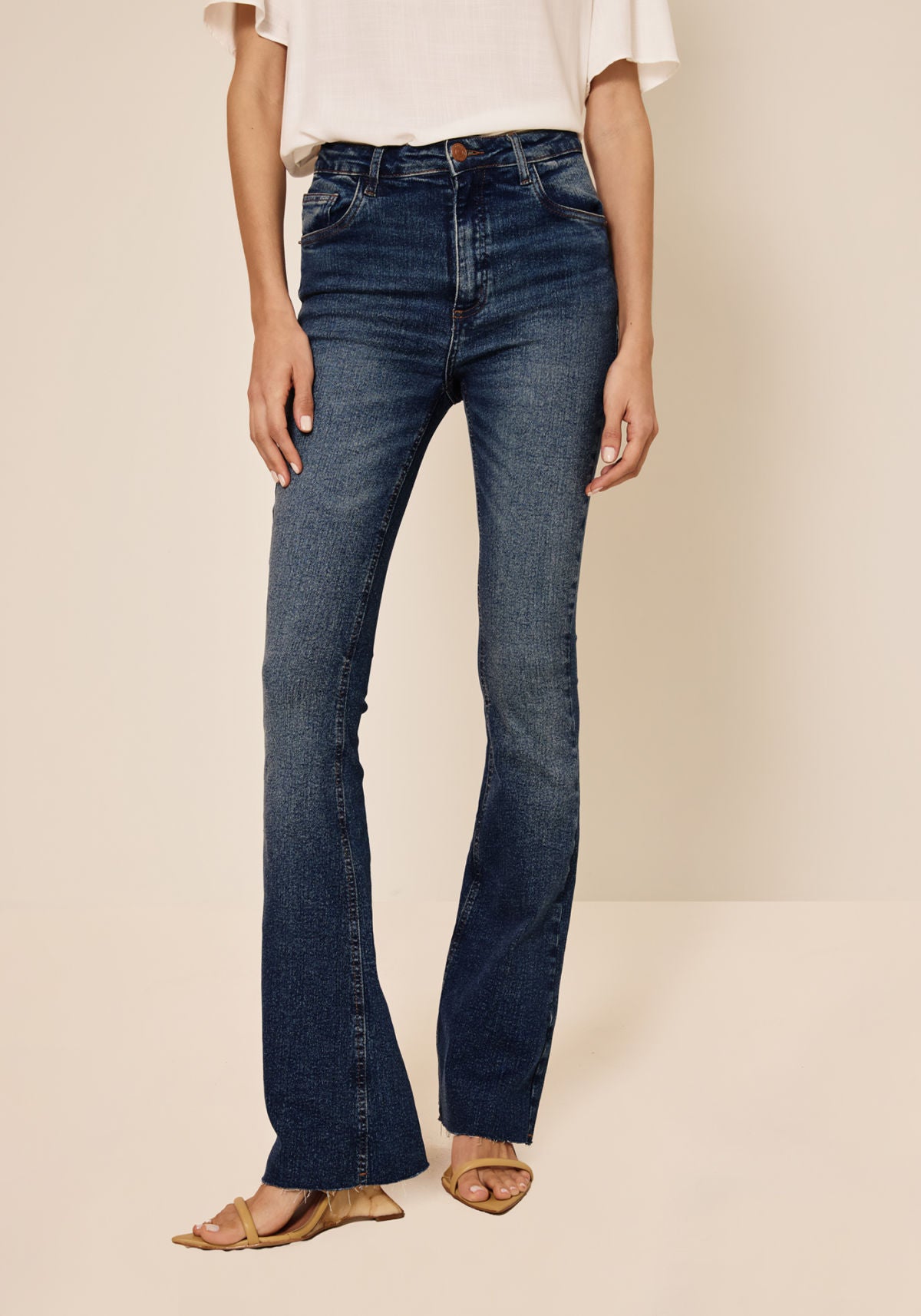 Calça Jeans Boot Cut De Cintura Lez A Lez Feminino 1041E