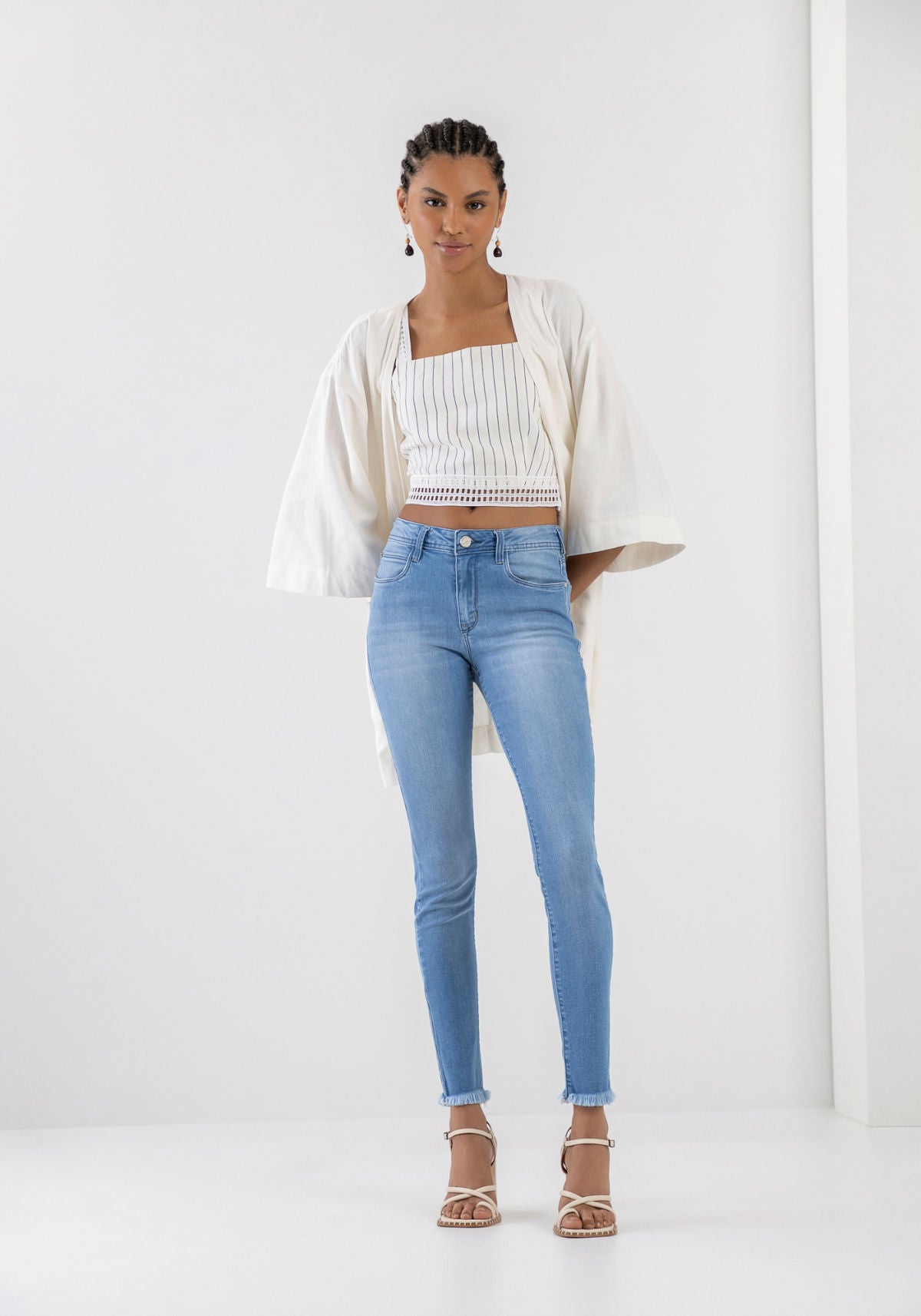 Calça Jeans Skinny Cropped Lez A Lez Feminino 7136L