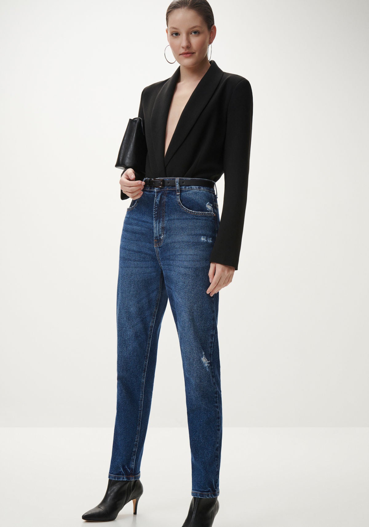 Calça Jeans Mom Cropped Super Alta Lez A Lez Feminino 7904L