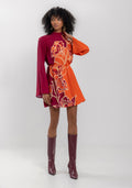 Vestido Curto Estampado Com Mangas Lez A Lez Feminino 7515E