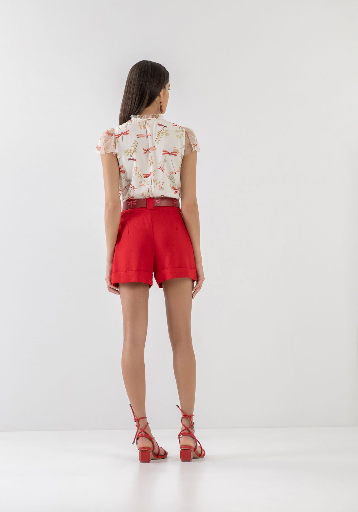 Blusa Estampada com Manga em Tule Lez A Lez Feminino 7314L