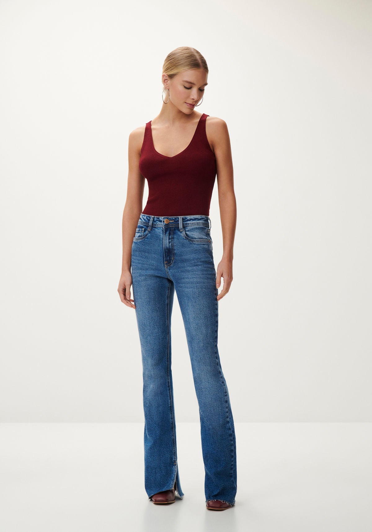 Calça Jeans Flare Super Alta Lez A Lez Feminino 7906L
