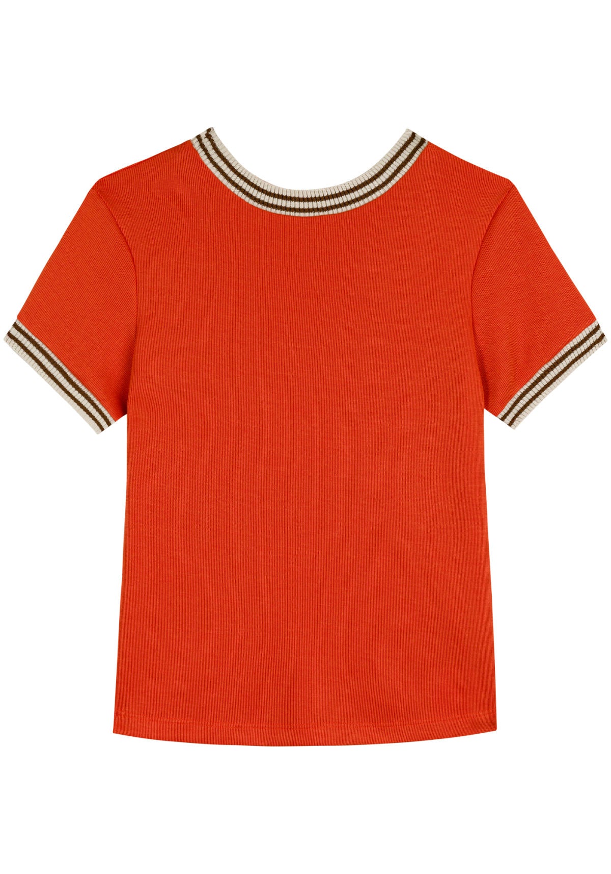Blusa De Mangas Curtas Em Malha Lez A Lez Feminino 7152E