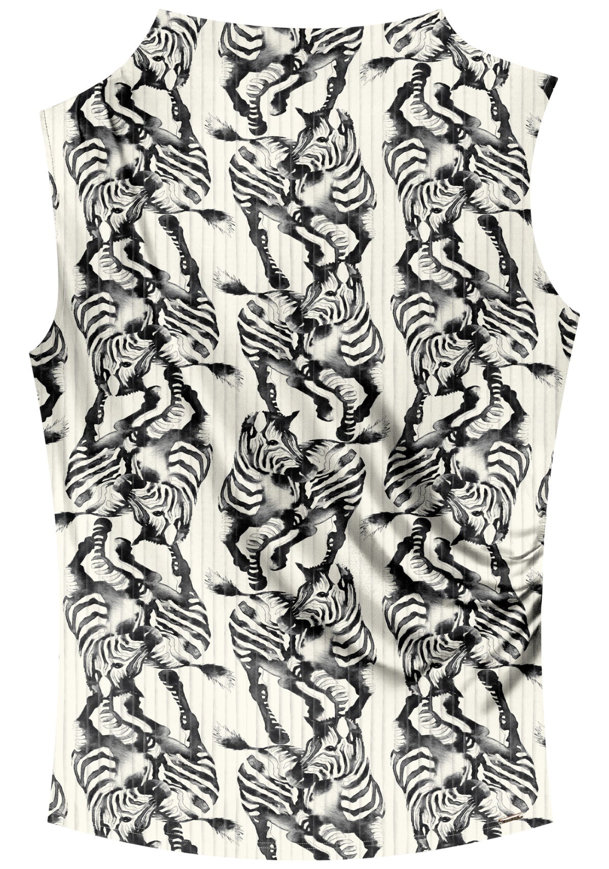 Blusa Sem Mangas Estampada Com Gola Lez A Lez Feminino 9207E