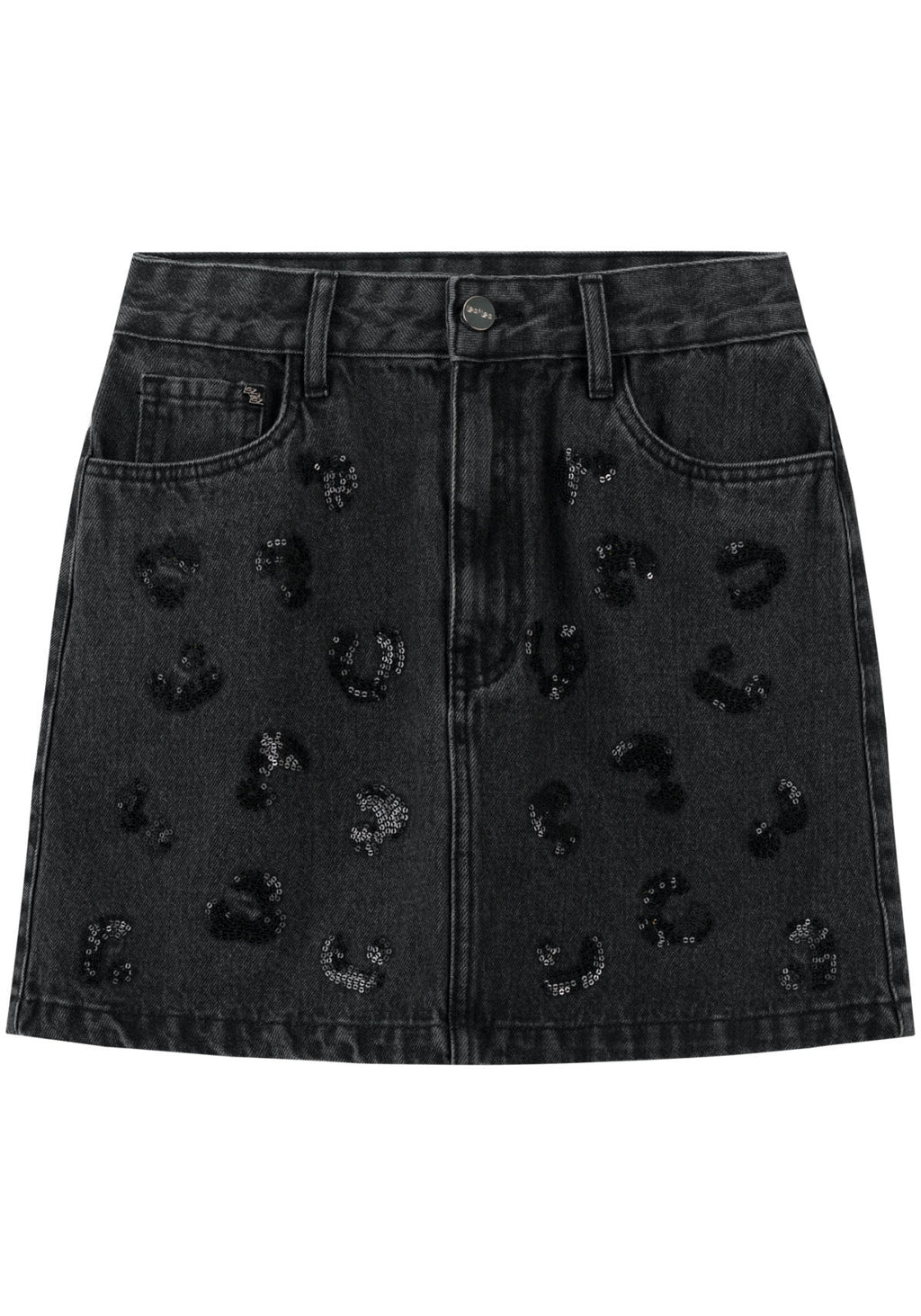 Saia Jeans Curta Com Bordados Lez A Lez Feminino 1003E