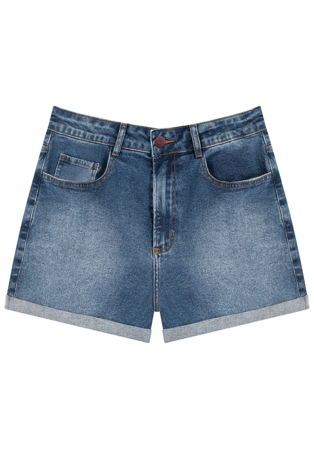 Shorts Jeans Mom Super Alto Lez A Lez Feminino 7973L