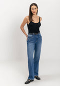 Calça Reta Jeans Com Elastano Lez A Lez Feminino 1538E