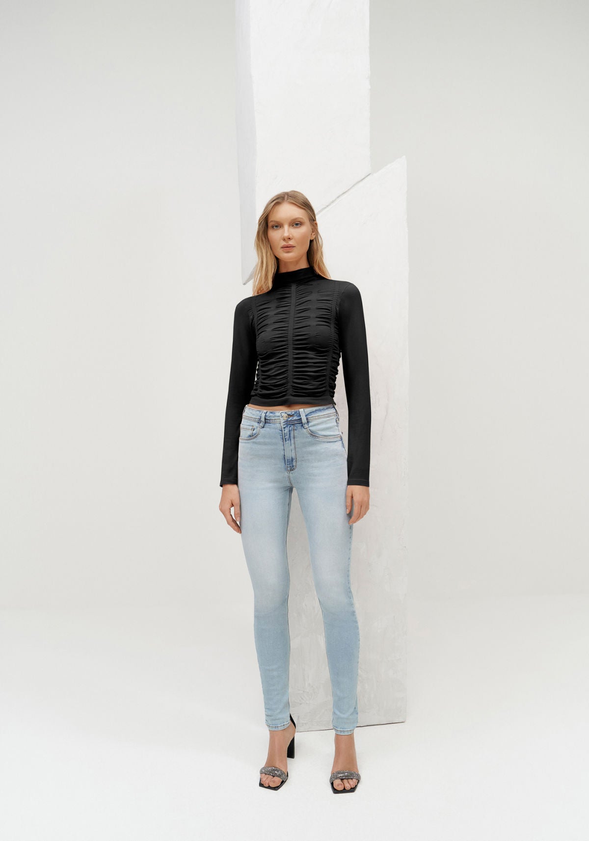 Calça Jeans Skinny Cintura Alta Lez A Lez Feminino 2172L