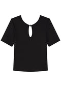 Blusa Canelada De Mangas Curtas Lez A Lez Feminino 5081E