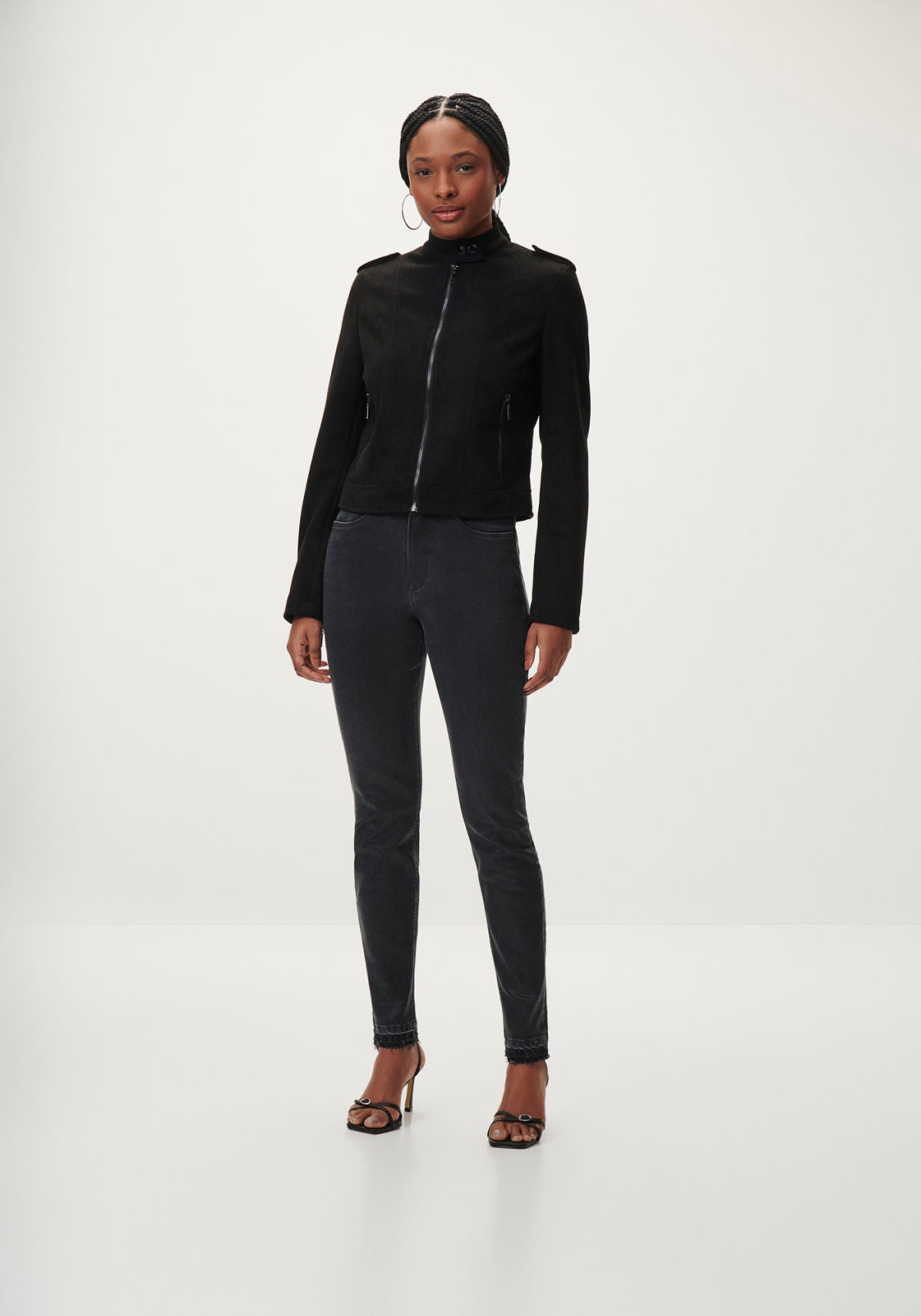 Calça Jeans Skinny Cropped Preta Lez A Lez Feminino 7929L
