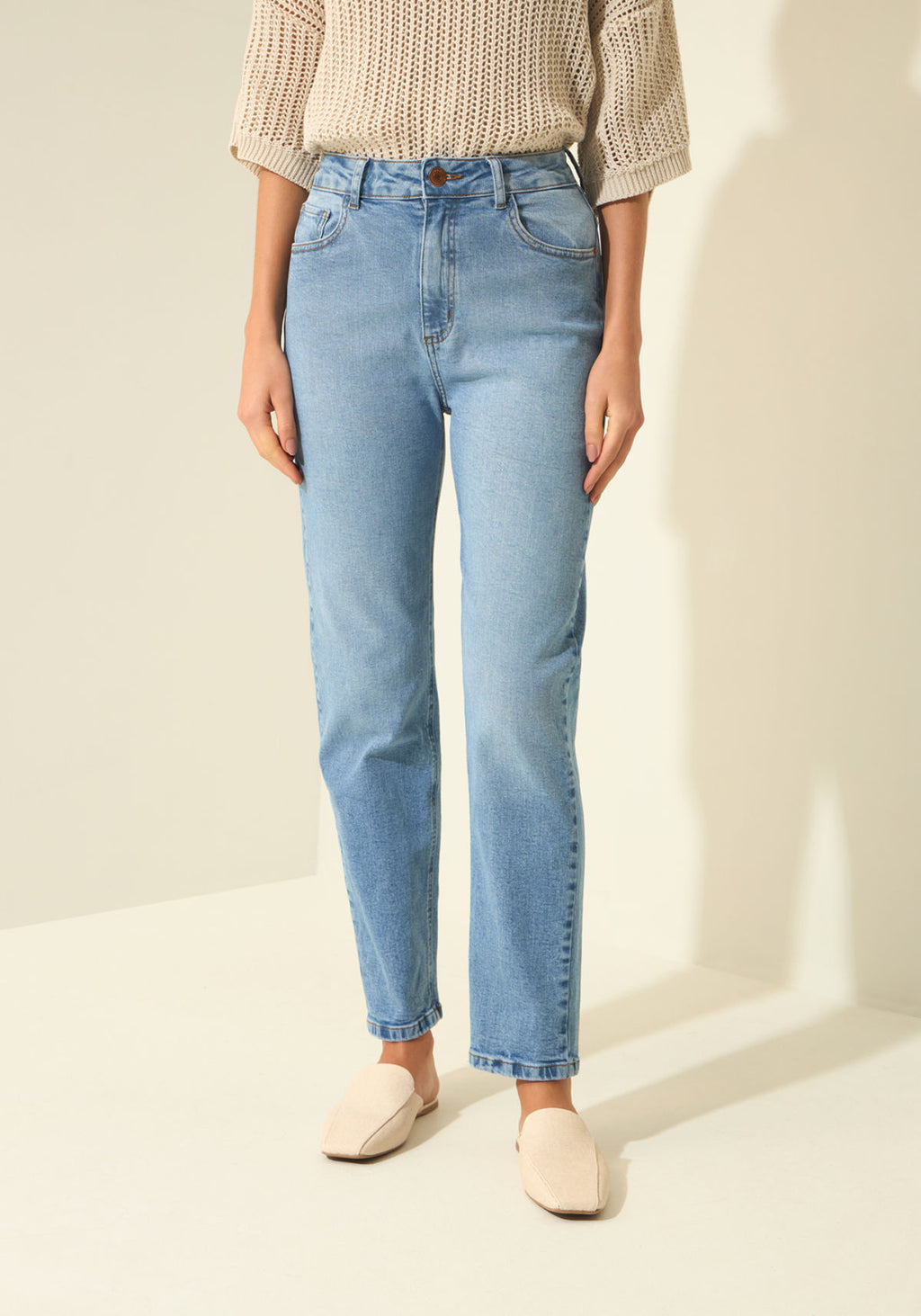 Calça Mom Jeans Com Elastano Lez A Lez Feminino 0223E