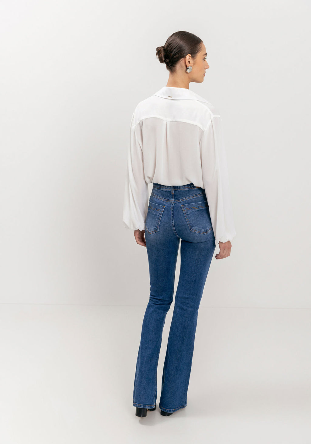 Calça Jeans Flare Com Elastano Lez A Lez Feminino 1518E