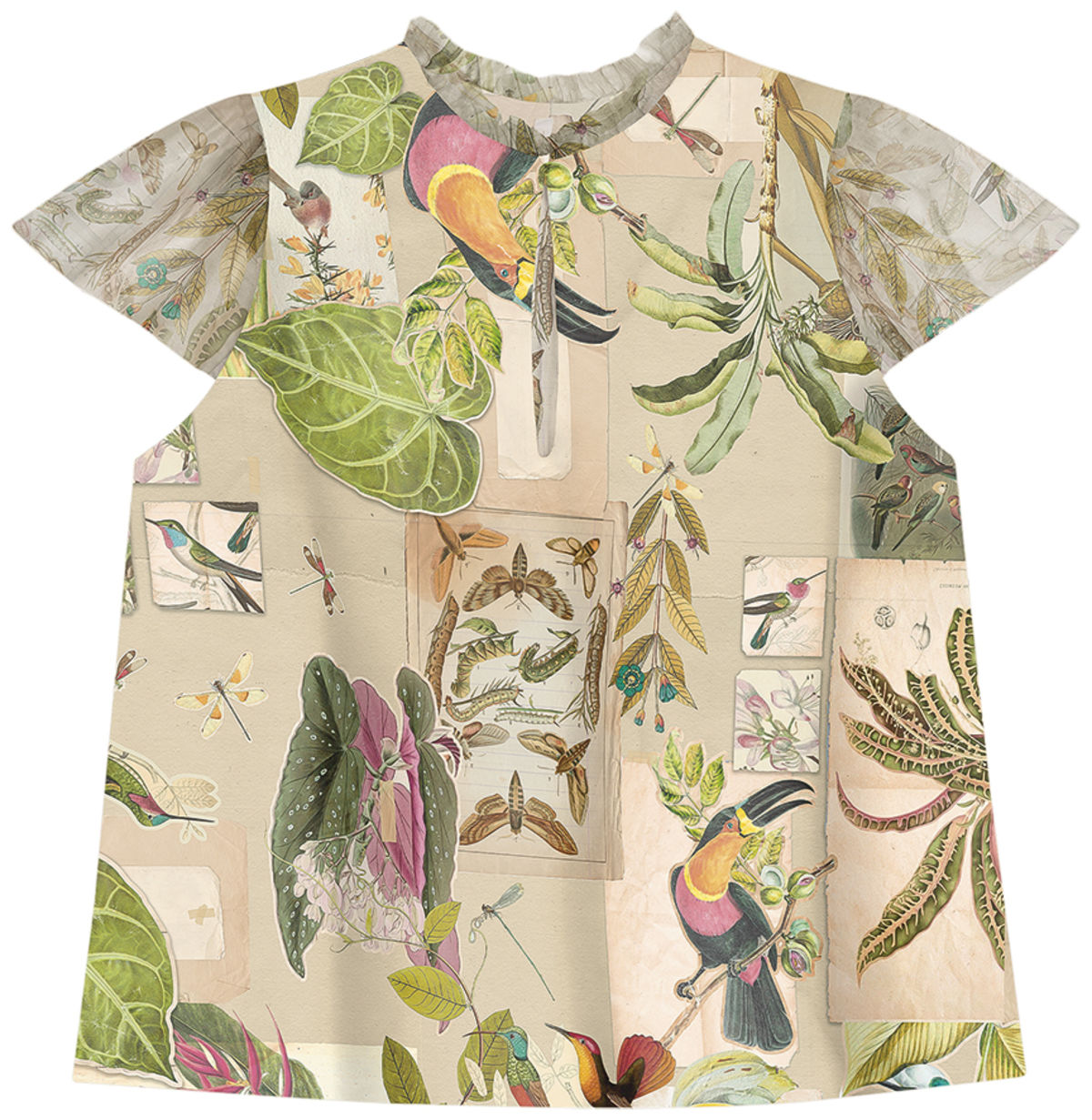 Blusa Estampada com Manga em Tule Lez A Lez Feminino 7314L