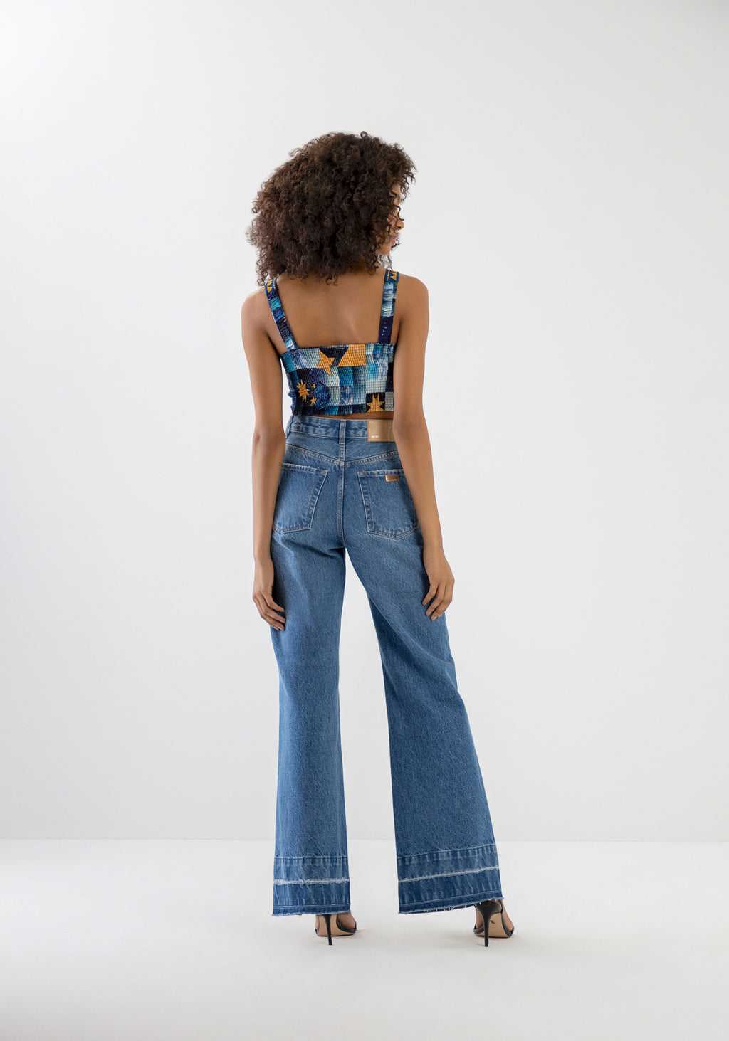 Calça Jeans Wide Leg com Cós Lez A Lez Feminino 5374L
