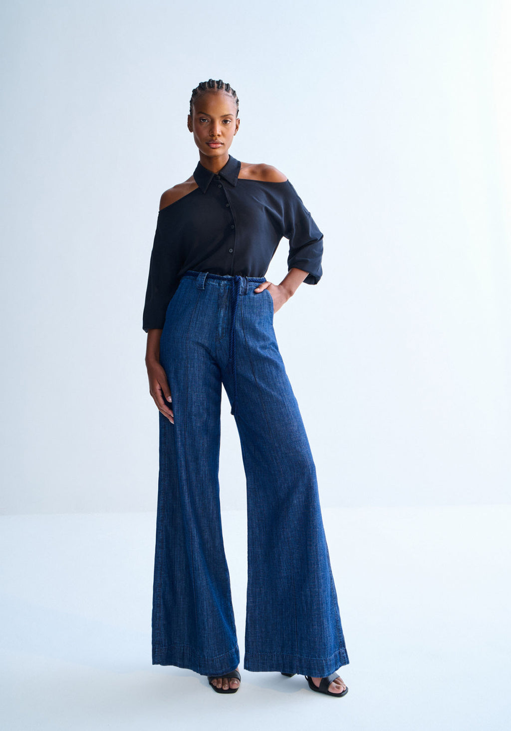 Calça Jeans Pantalona Alfaiataria Lez A Lez Feminino 0018E