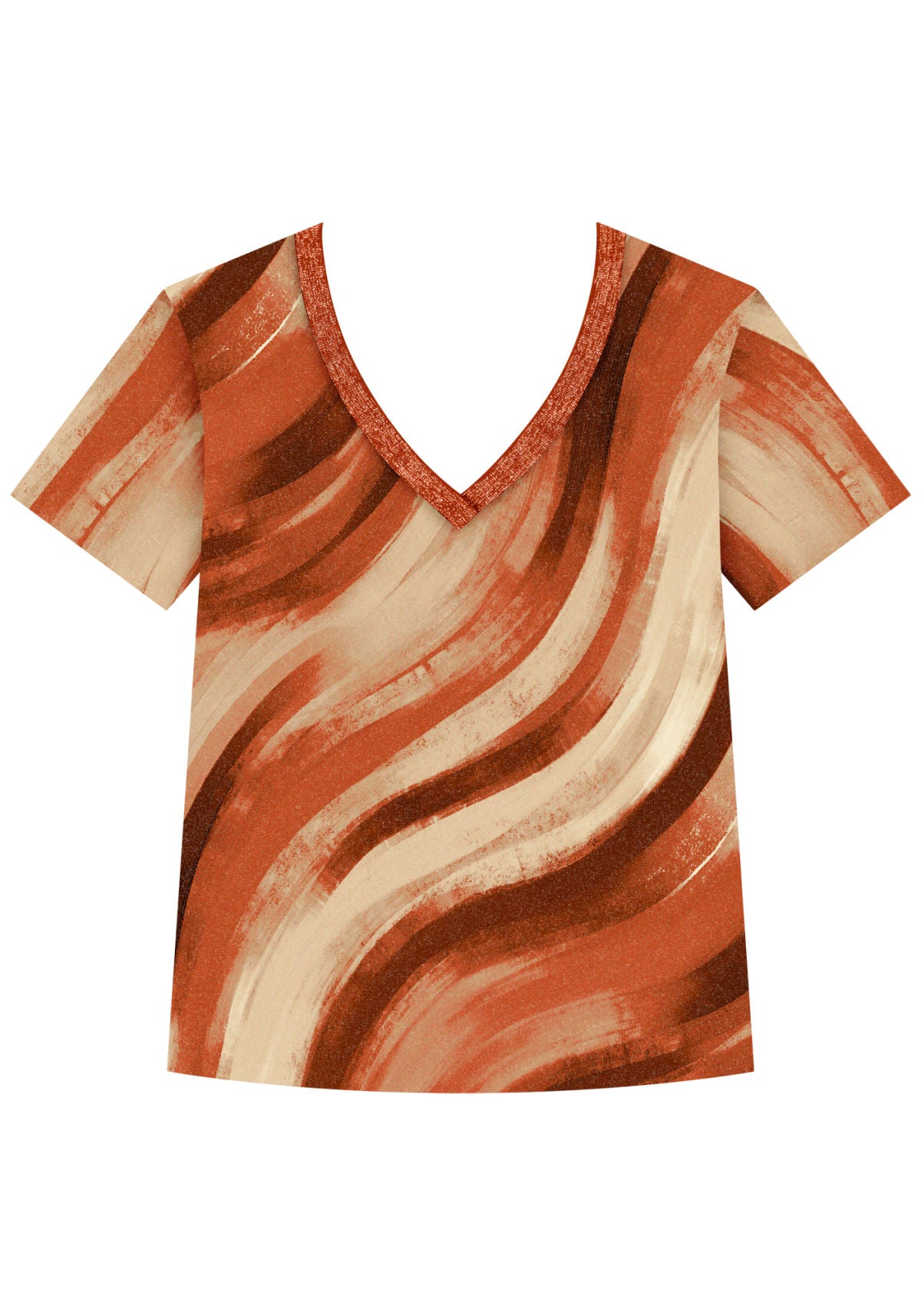 Blusa Estampada Com Mangas Curtas Lez A Lez Feminino 9202E