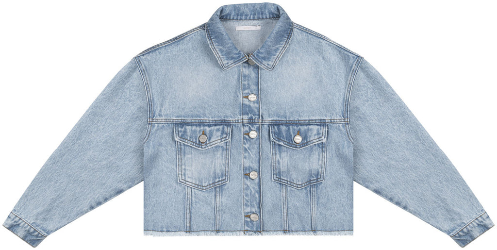 Jaqueta Jeans Cropped com Prega Lez A Lez Feminino 7178L