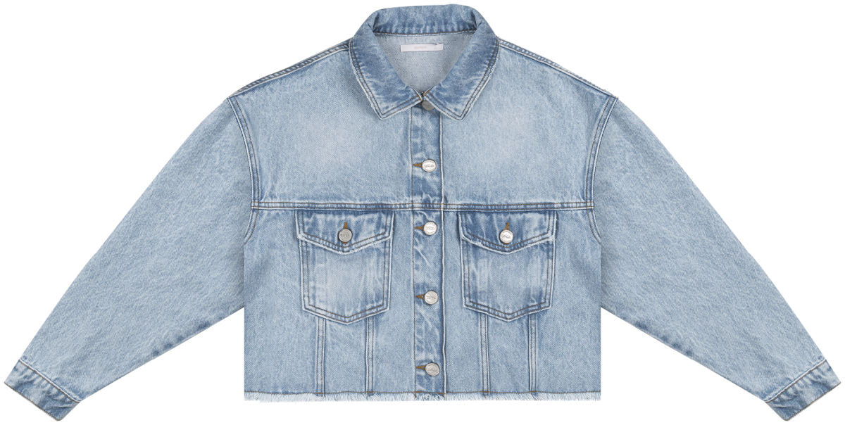 Jaqueta Jeans Cropped com Prega Lez A Lez Feminino 7178L
