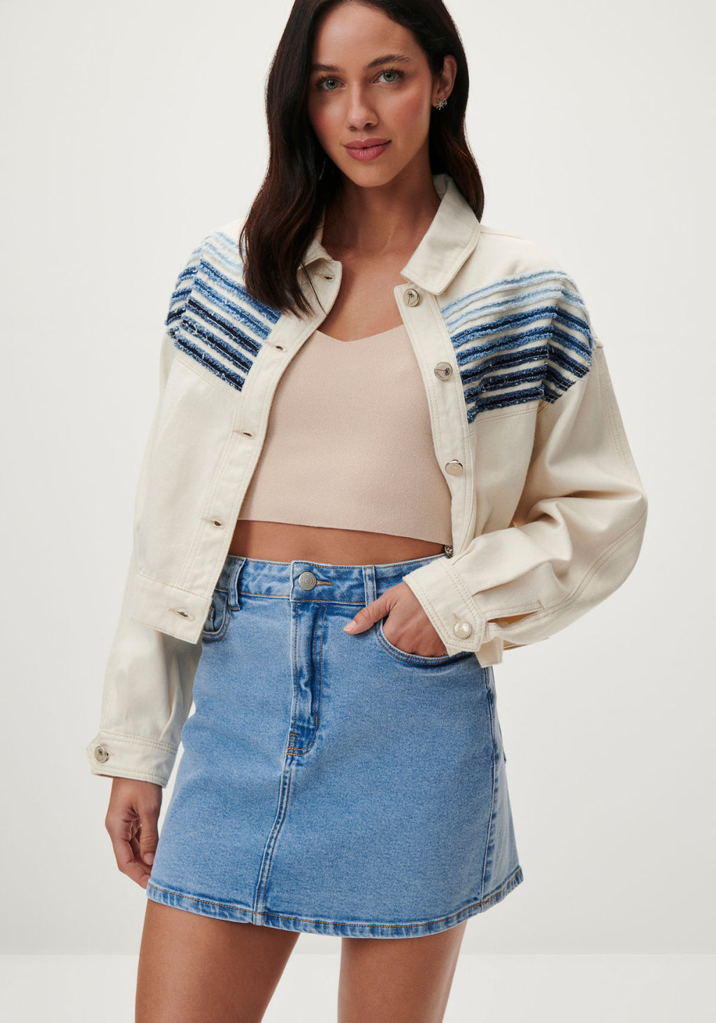 Saia Jeans Curta Cintura Alta Lez A Lez Feminino 7965L