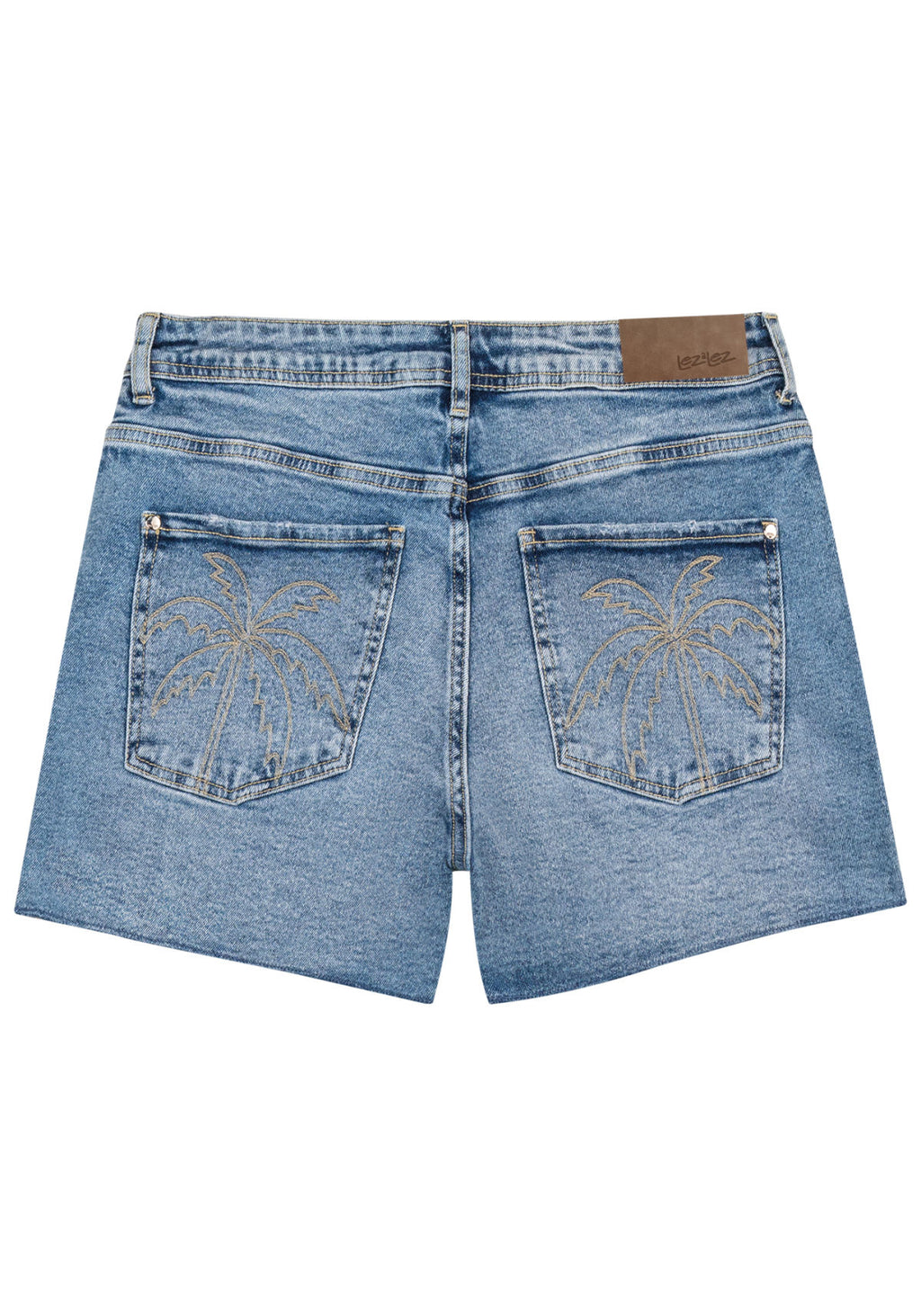 Shorts Jeans Boyfriend com Bordado Lez A Lez Feminino 7979L