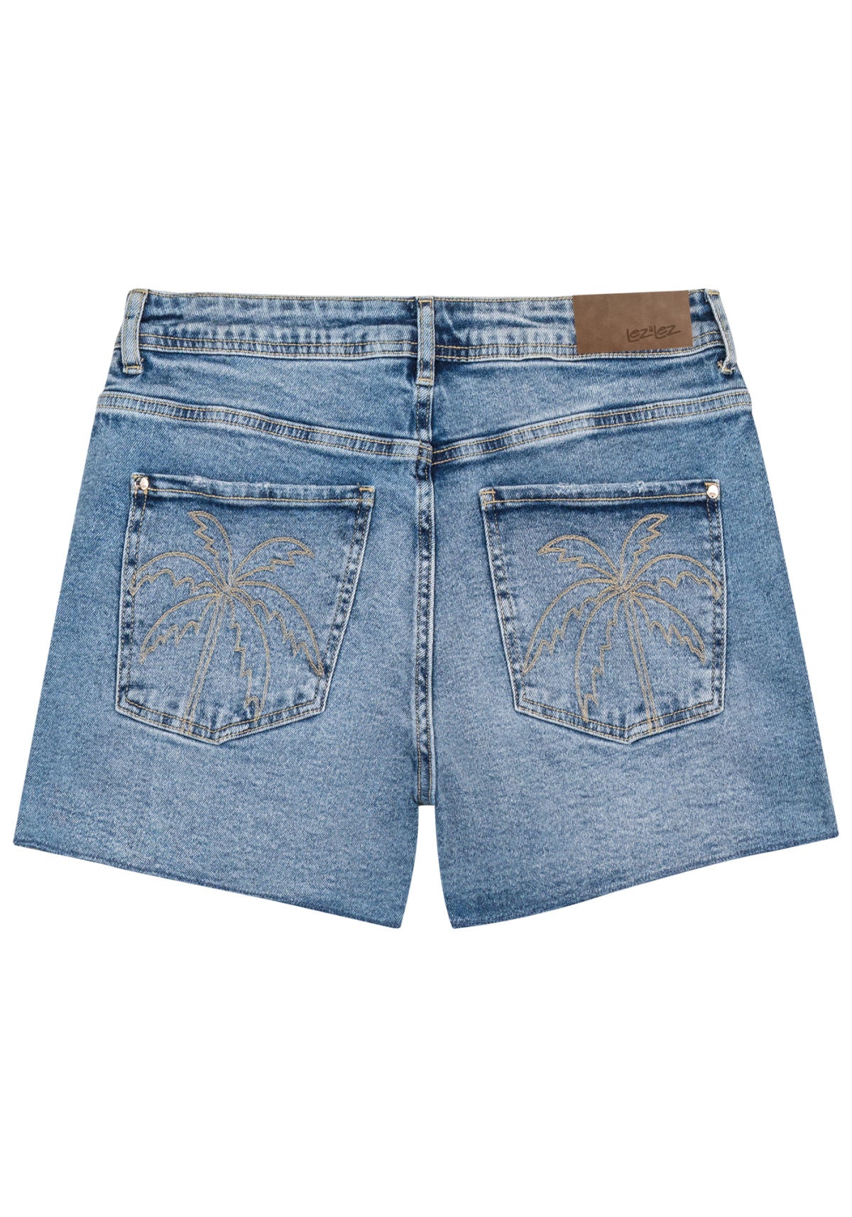 Shorts Jeans Boyfriend com Bordado Lez A Lez Feminino 7979L