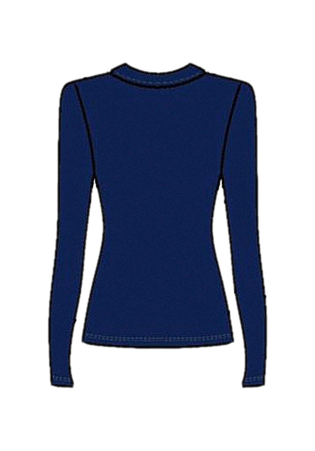 Blusa De Mangas Longas Em Malha Lez A Lez Feminino 9487E
