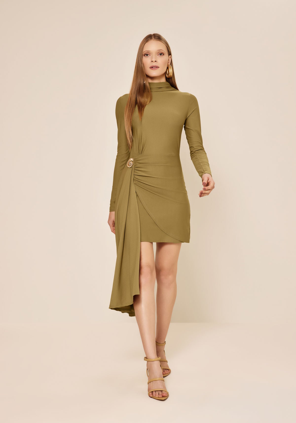 Vestido Curto De Mangas Longas Lez A Lez Feminino 7865E