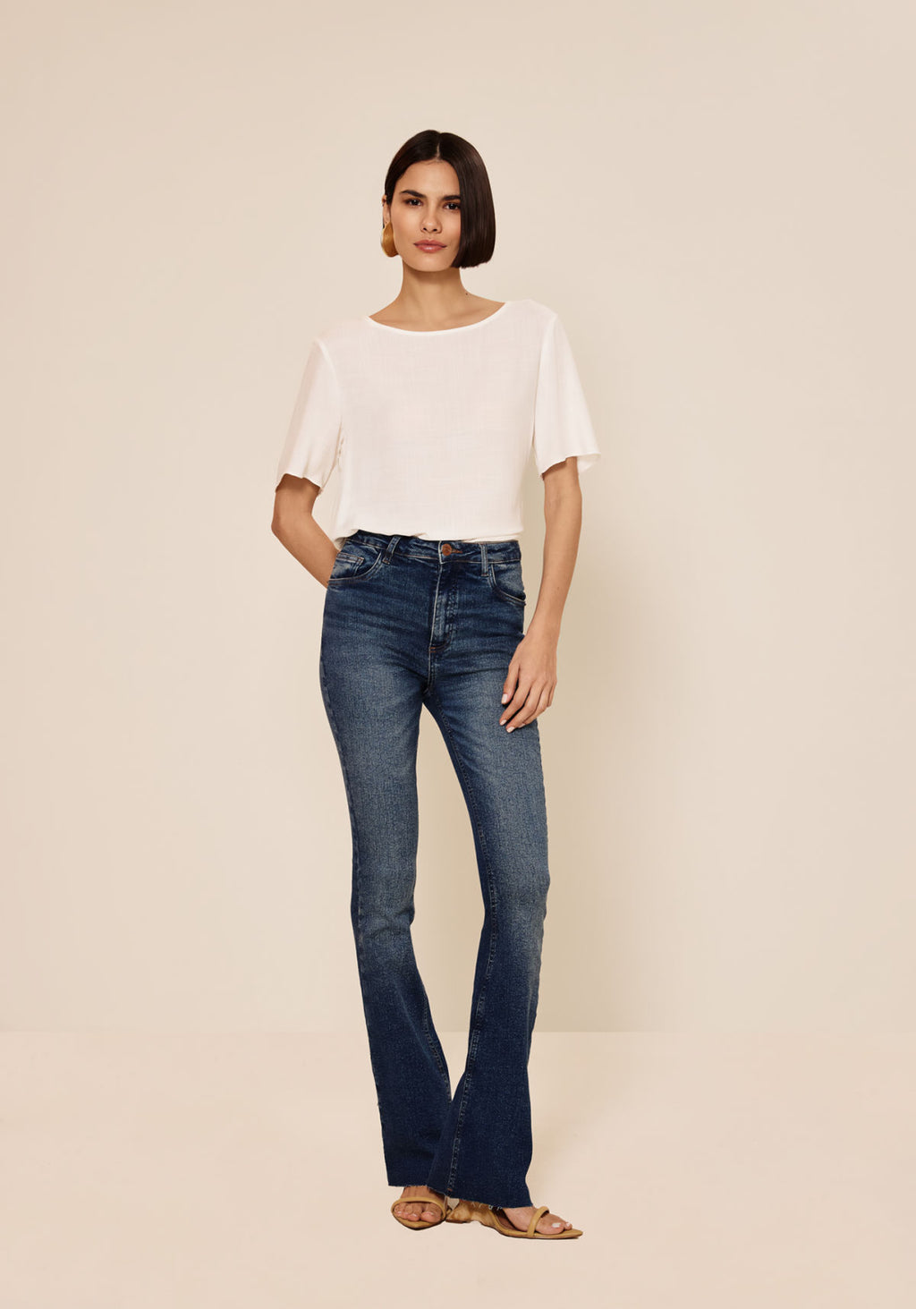 Calça Jeans Boot Cut De Cintura Lez A Lez Feminino 1041E