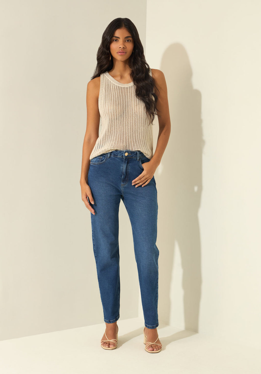 Calça Mom Jeans Com Elastano Lez A Lez Feminino 0223E