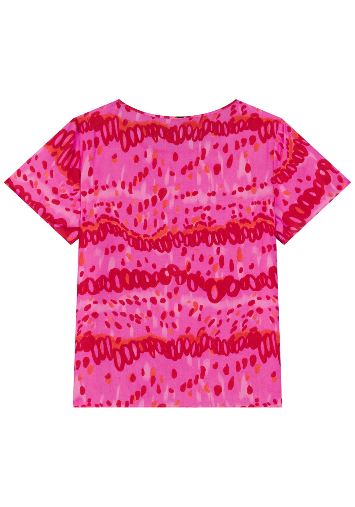 Blusa Estampada Básica De Mangas Lez A Lez Feminino 9203E