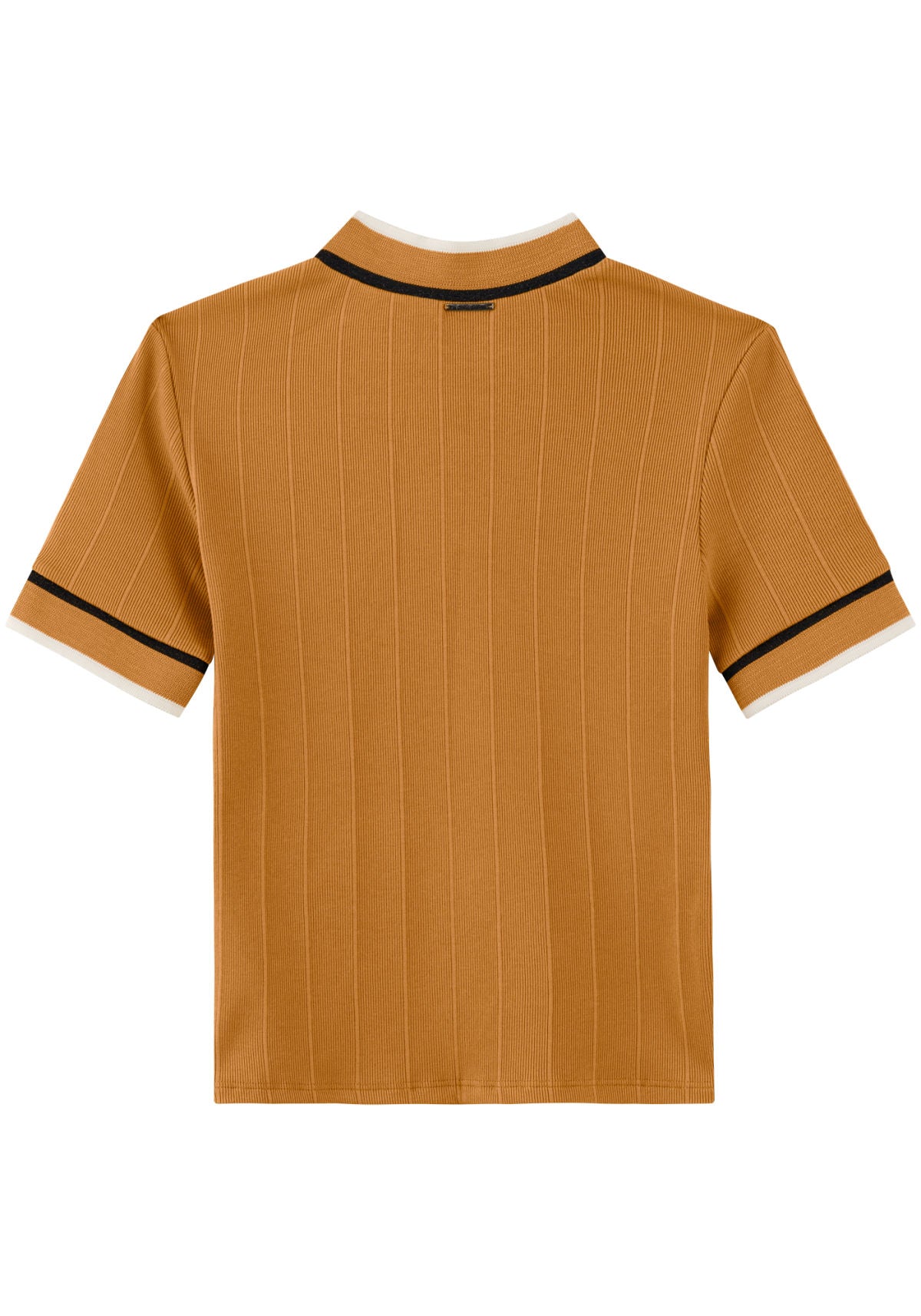 Blusa Canelada De Mangas Curtas Lez A Lez Feminino 8002E