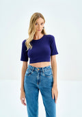 Blusa Manga Curta Seamless Cropped Lez A Lez Feminino 9355L