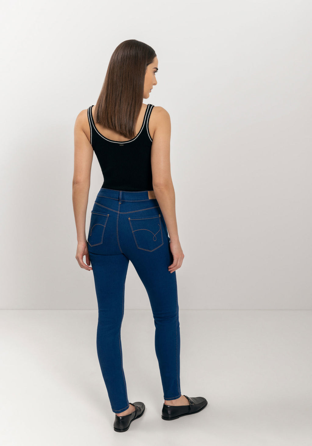 Calça Jeans Skinny De Cintura Alta Lez A Lez Feminino 9498L