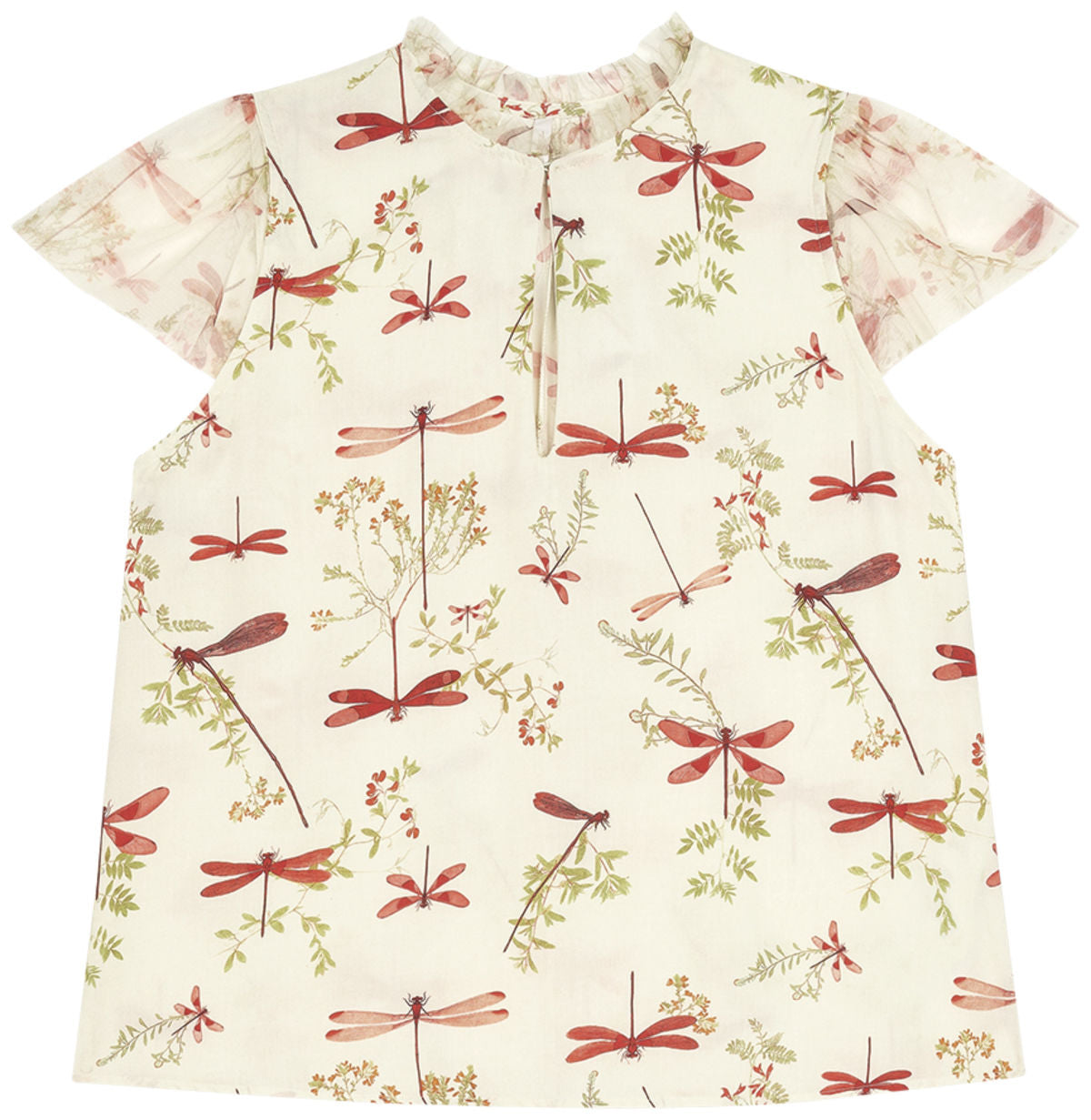 Blusa Estampada com Manga em Tule Lez A Lez Feminino 7314L