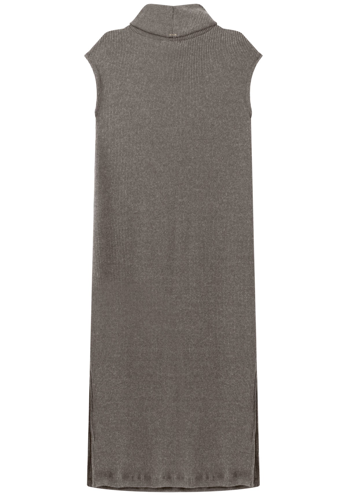 Vestido Canelado De Mangas Curtas Lez A Lez Feminino 7895E