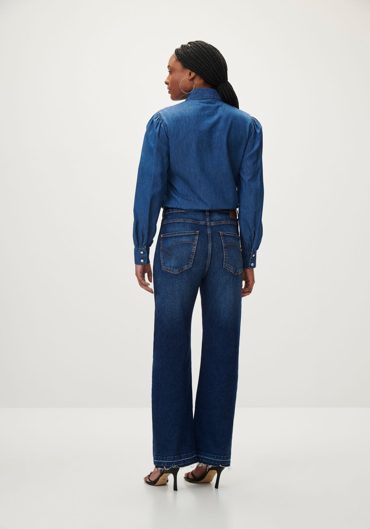 Camisa Jeans com Manga Longa Lez A Lez Feminino 7947L