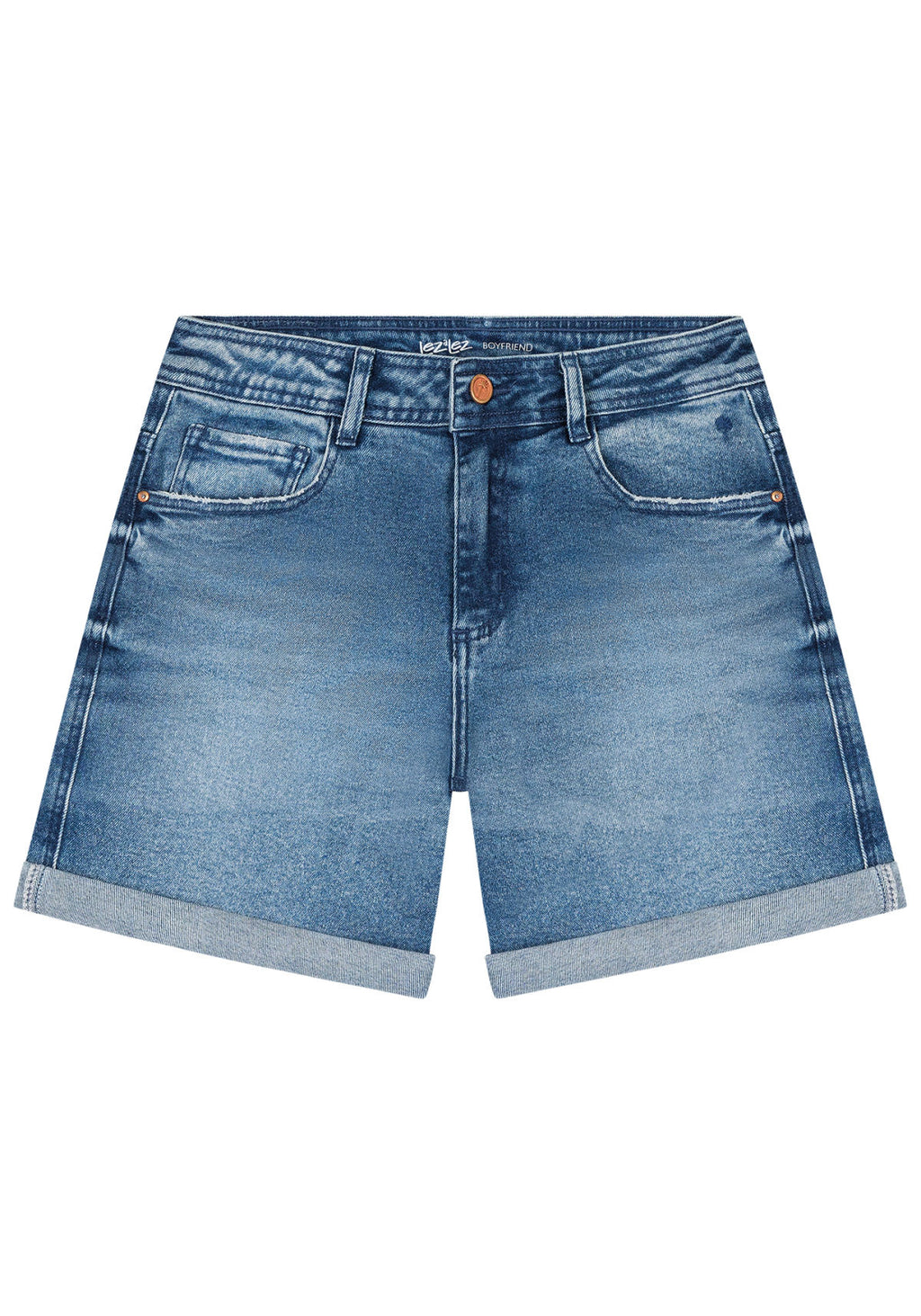 Bermuda Jeans Boyfriend Lez A Lez Feminino 7881L