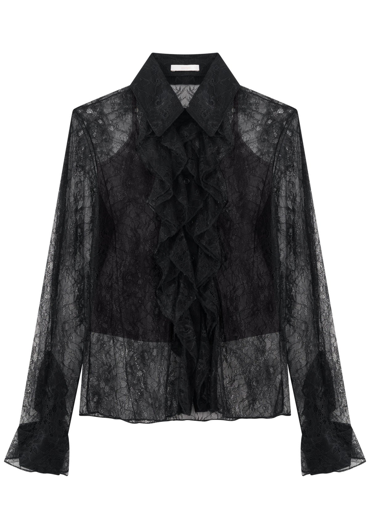 Camisa De Mangas Longas Em Renda Lez A Lez Feminino 8063E