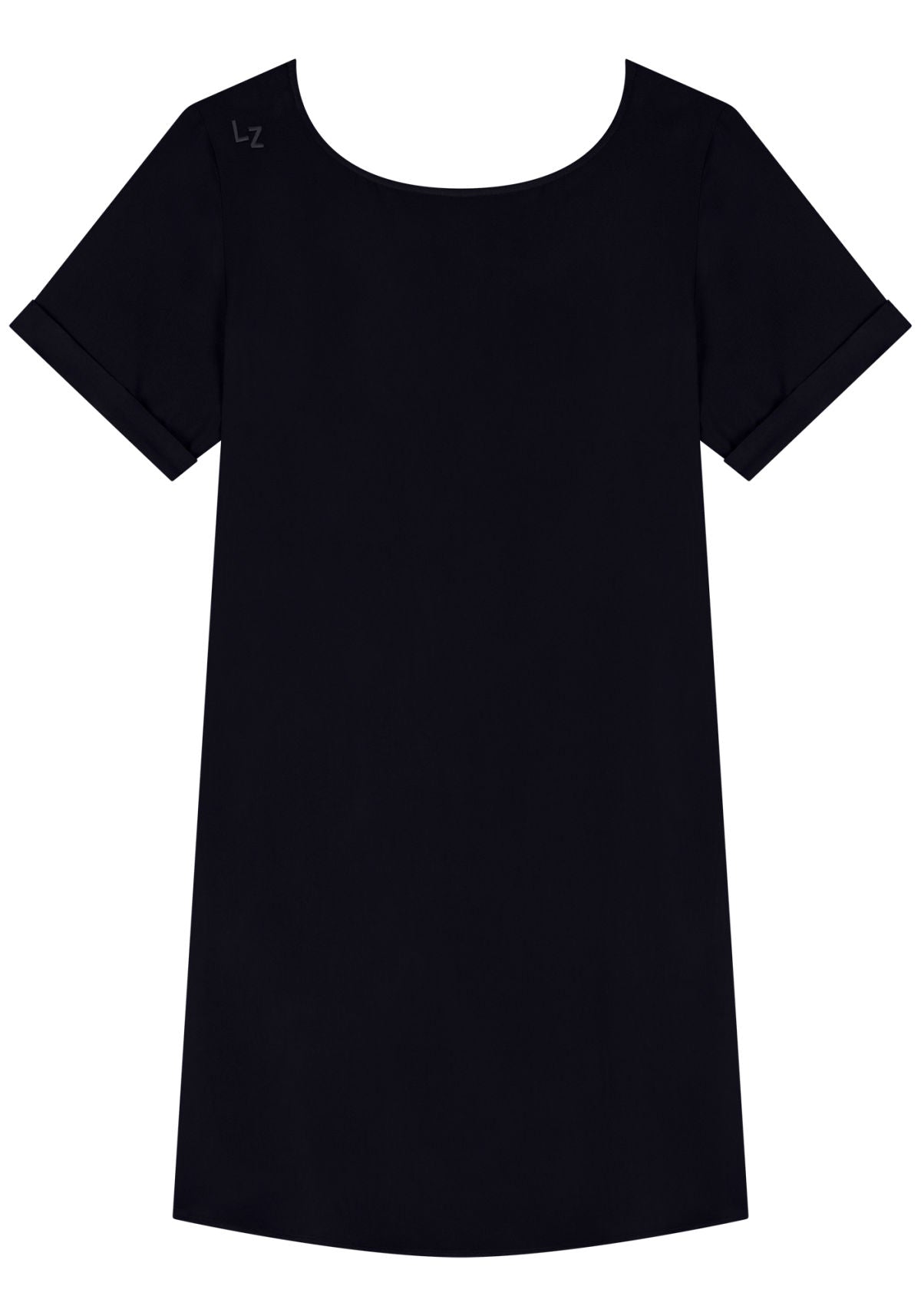 Vestido Curto Básico De Mangas Lez A Lez Feminino 5324E