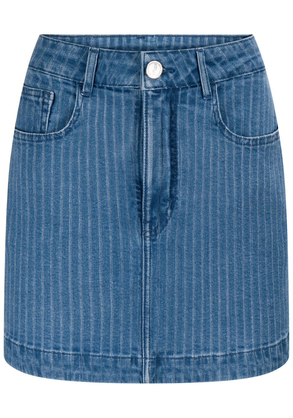 Saia Jeans Curta Cintura Alta Risca Lez A Lez Feminino 0082E