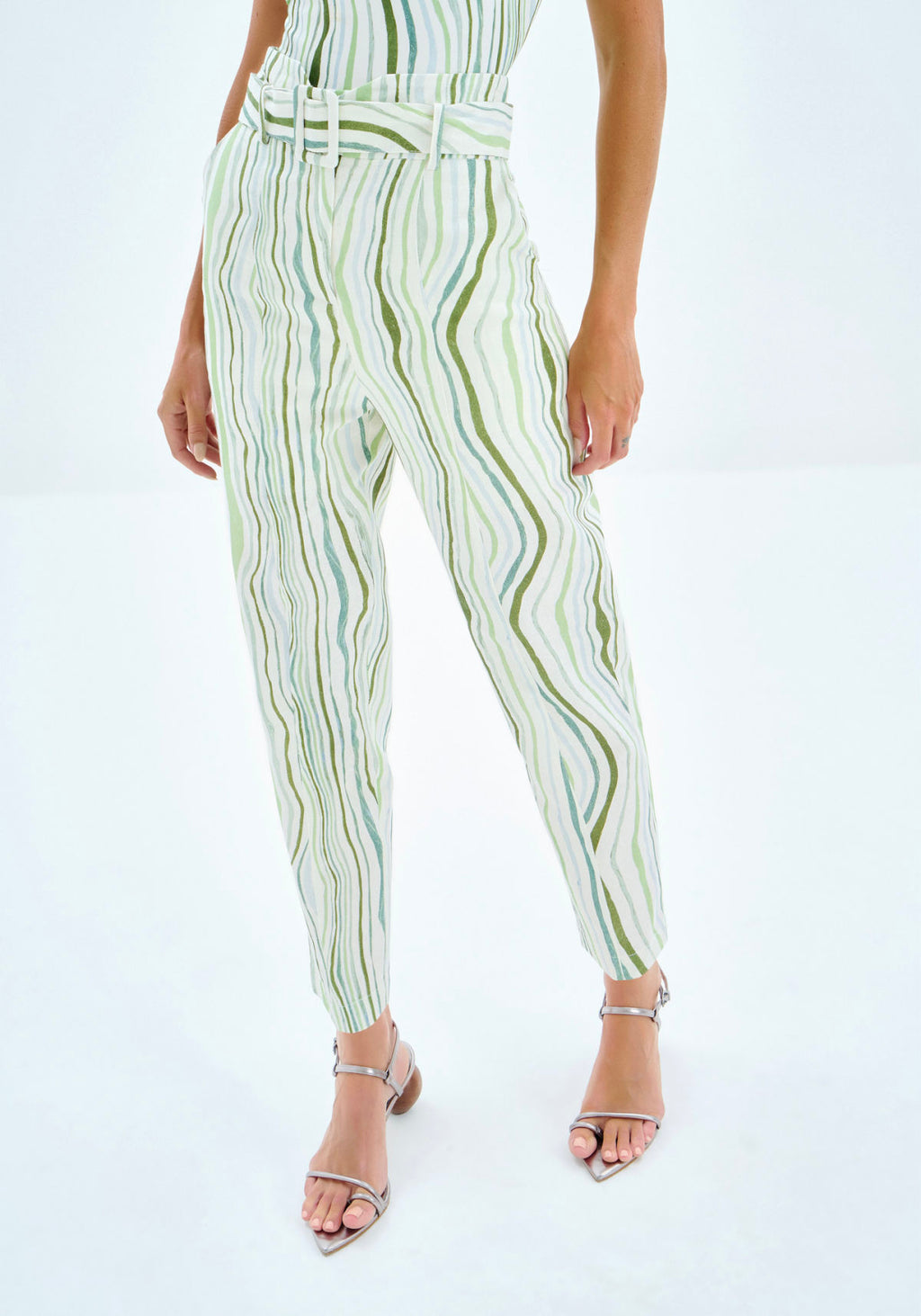 Calça Reta em Linho Estampada Lez A Lez Feminino 7795L