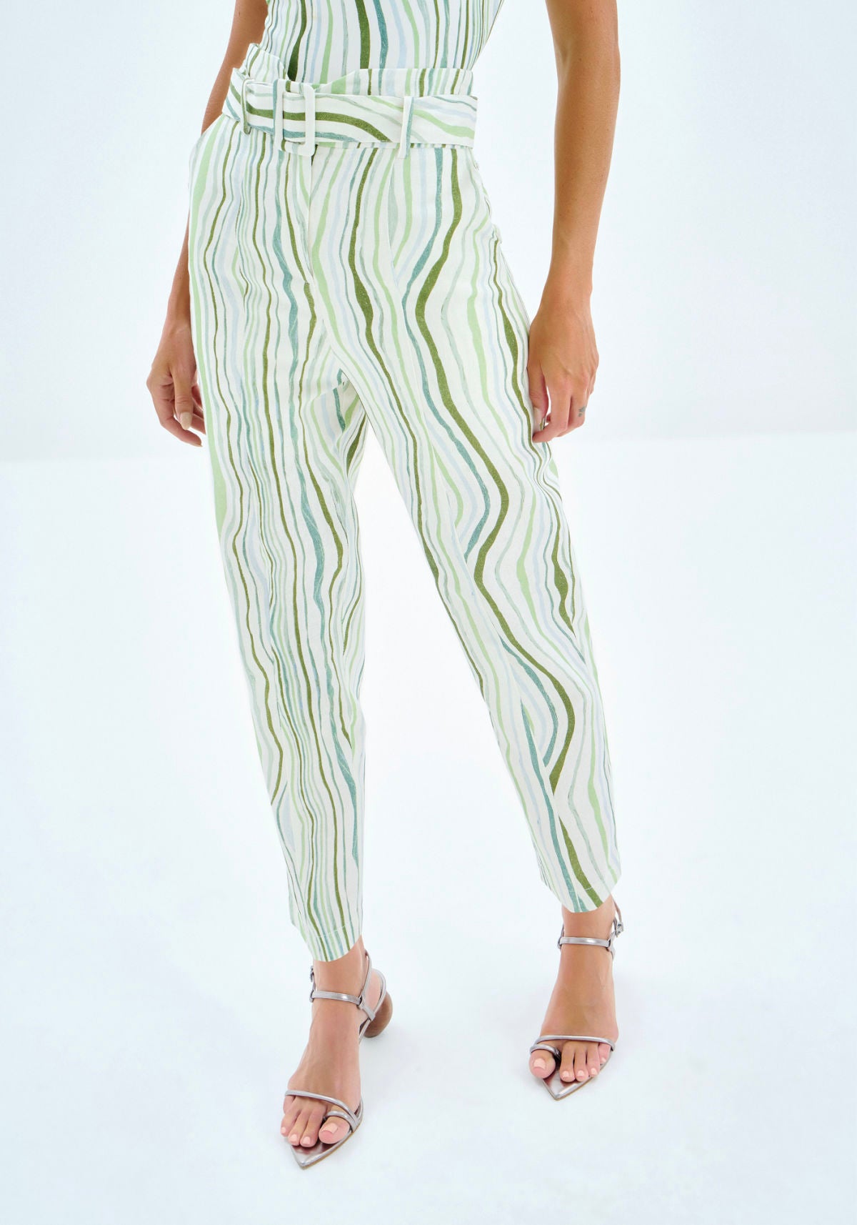 Calça Reta em Linho Estampada Lez A Lez Feminino 7795L