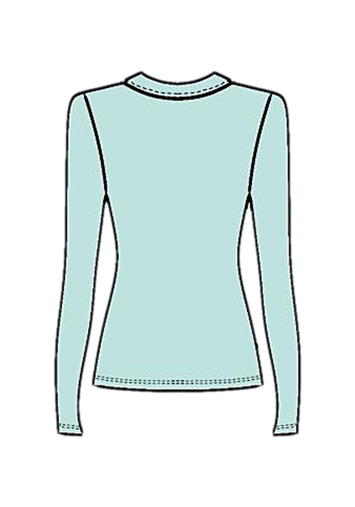 Blusa De Mangas Longas Em Malha Lez A Lez Feminino 9487E